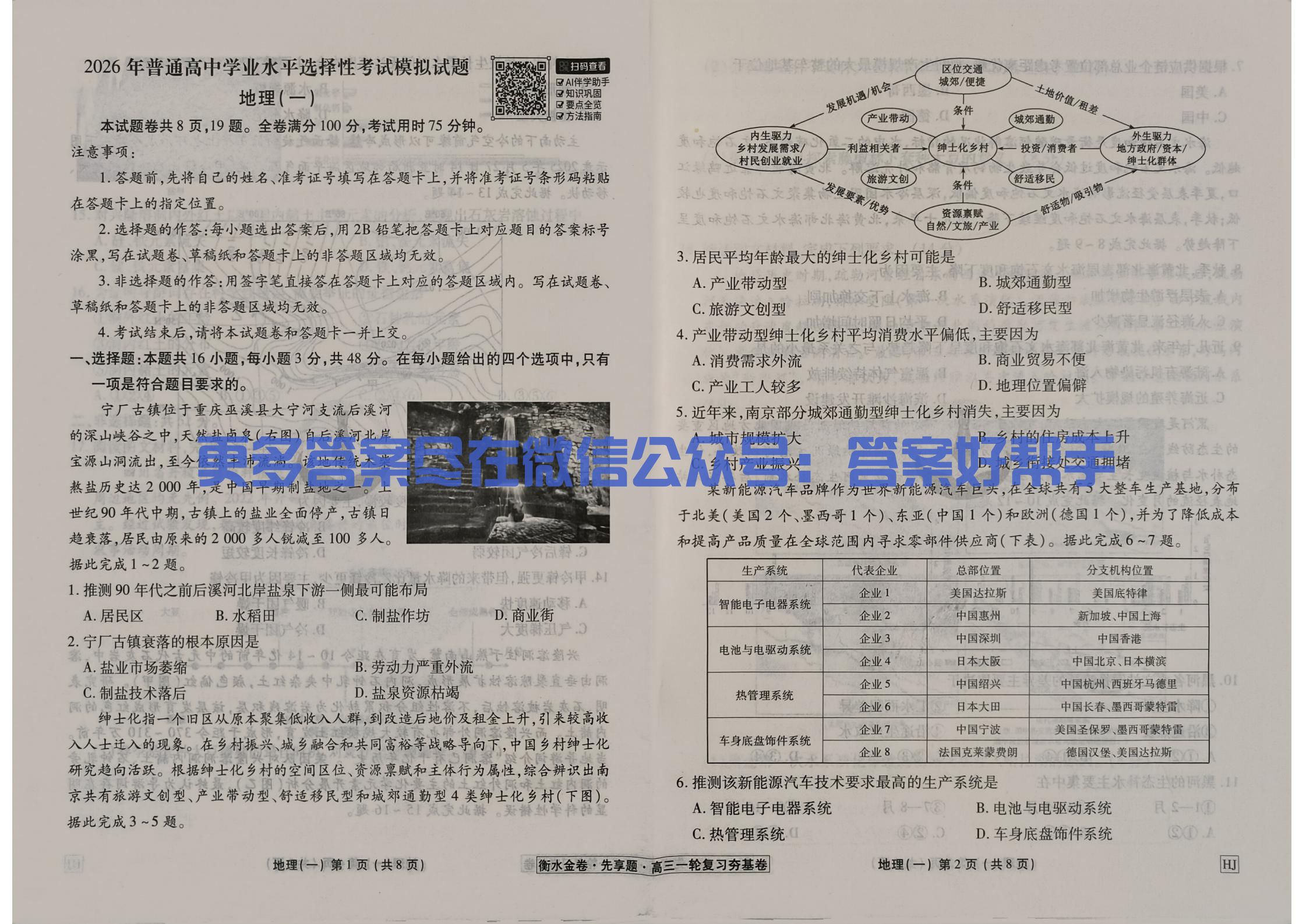衡水金卷先享题2026夯基卷地理HJ试卷(图2) 地理试卷HJ_01.jpg